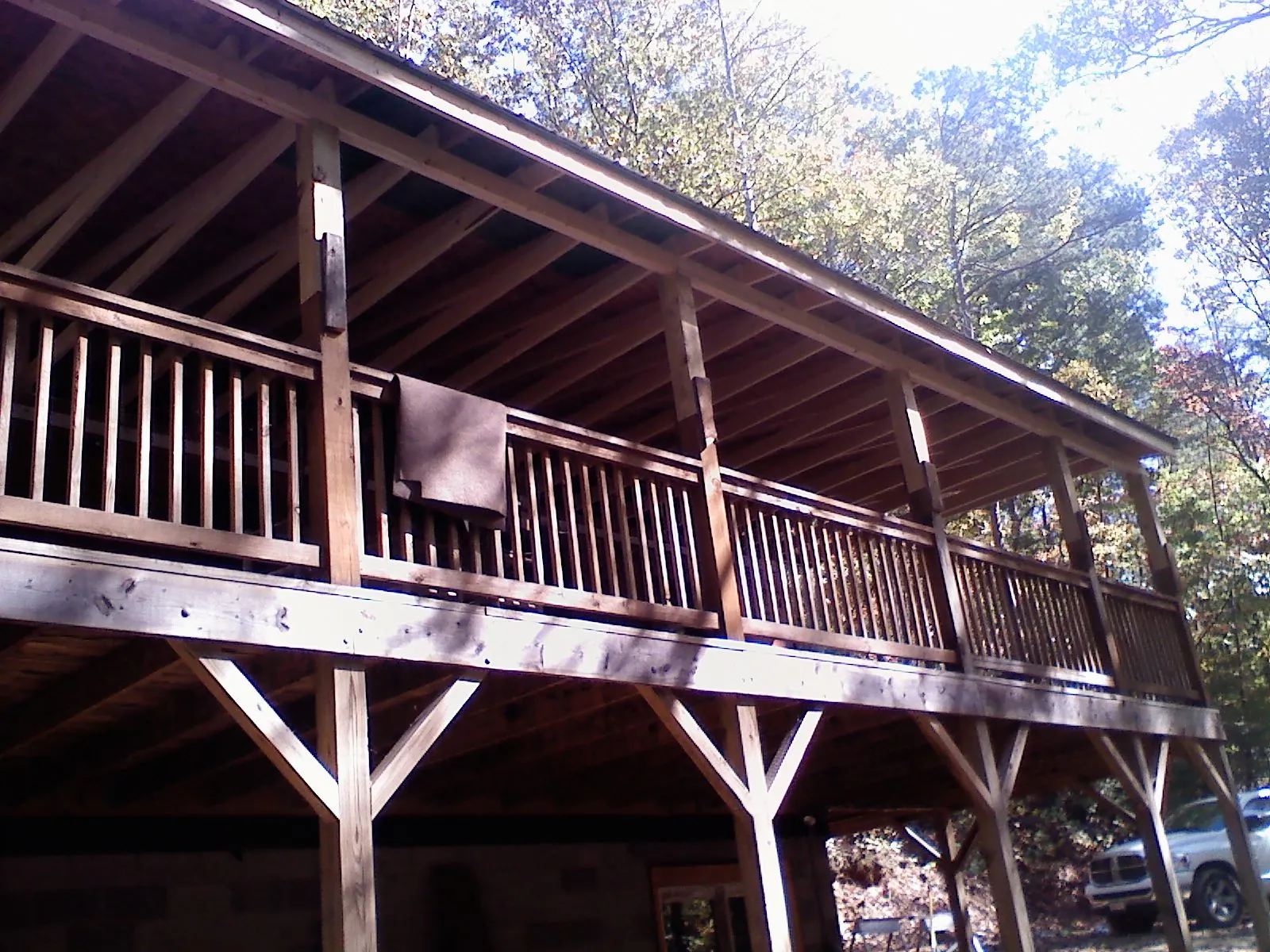 Timber framing under a new elevated porch and deck — Roof Leak Repair in Mill Hall by Roofing Brothers